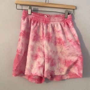Pink UO tie dye  sweat shorts